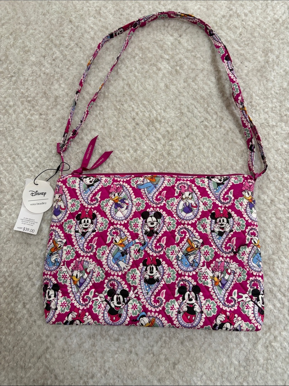 Vera Bradley Disney Lg Hipster Quilted Crossbody in Playful Mickey & Friends